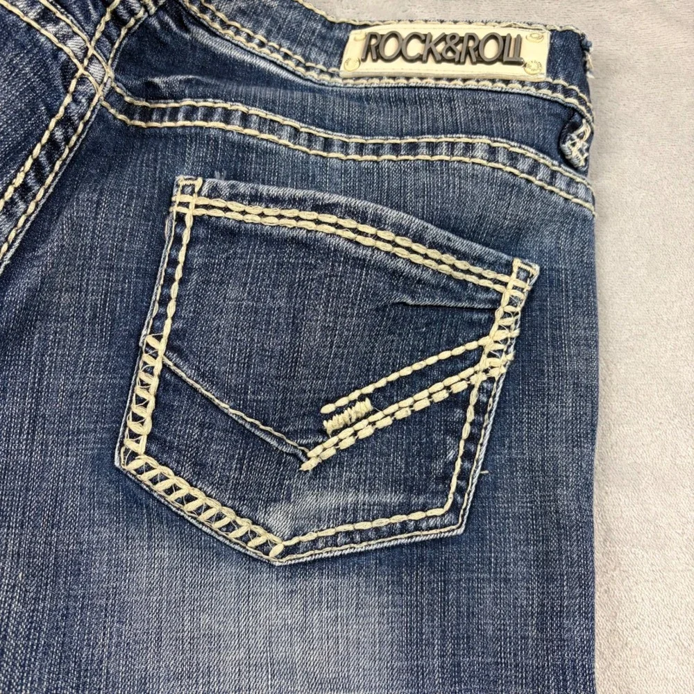 VTG Rock and Roll Cowgirl Riding Jeans 30x36 Measure 34x30 Medium Wash Bootcut - Picture 6 of 8